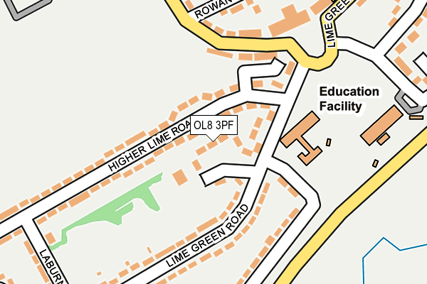 OL8 3PF map - OS OpenMap – Local (Ordnance Survey)