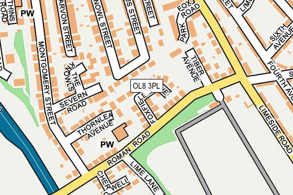 OL8 3PL map - OS OpenMap – Local (Ordnance Survey)