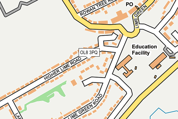 OL8 3PQ map - OS OpenMap – Local (Ordnance Survey)