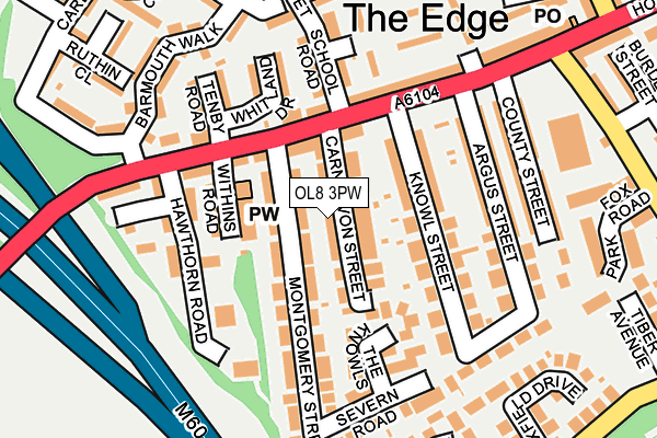 OL8 3PW map - OS OpenMap – Local (Ordnance Survey)