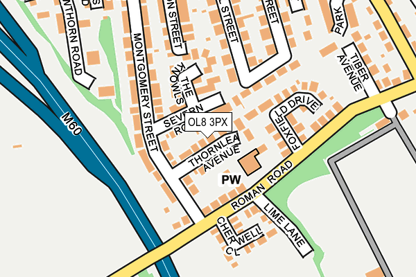 OL8 3PX map - OS OpenMap – Local (Ordnance Survey)