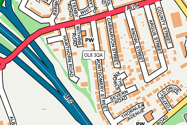 OL8 3QA map - OS OpenMap – Local (Ordnance Survey)
