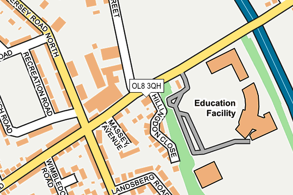 OL8 3QH map - OS OpenMap – Local (Ordnance Survey)
