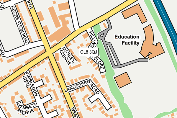 OL8 3QJ map - OS OpenMap – Local (Ordnance Survey)