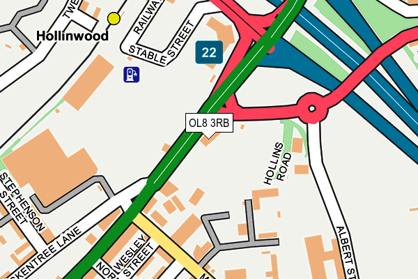 OL8 3RB map - OS OpenMap – Local (Ordnance Survey)
