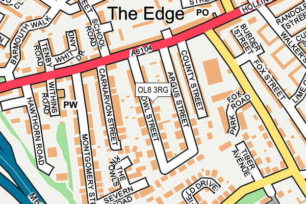 OL8 3RG map - OS OpenMap – Local (Ordnance Survey)