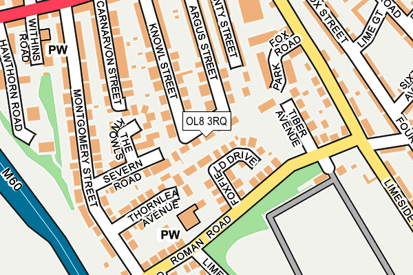 OL8 3RQ map - OS OpenMap – Local (Ordnance Survey)