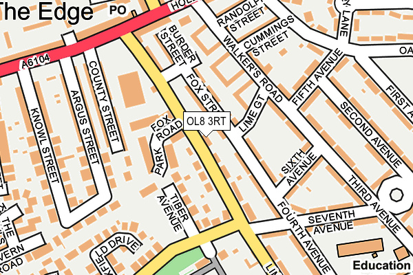 OL8 3RT map - OS OpenMap – Local (Ordnance Survey)