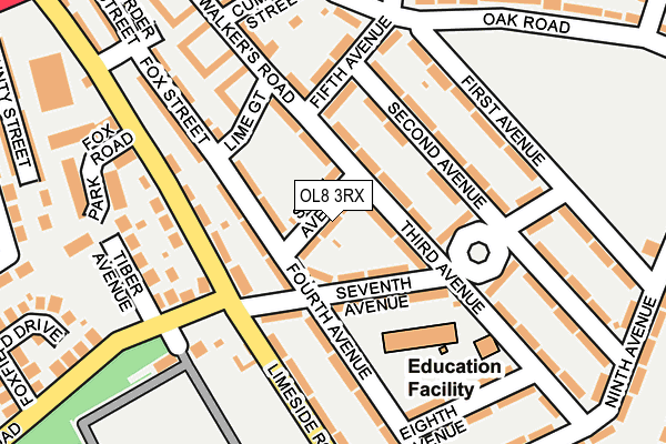 OL8 3RX map - OS OpenMap – Local (Ordnance Survey)