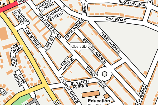 OL8 3SD map - OS OpenMap – Local (Ordnance Survey)