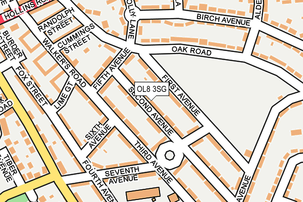 OL8 3SG map - OS OpenMap – Local (Ordnance Survey)