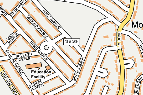 OL8 3SH map - OS OpenMap – Local (Ordnance Survey)