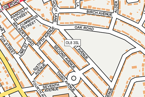 OL8 3SL map - OS OpenMap – Local (Ordnance Survey)