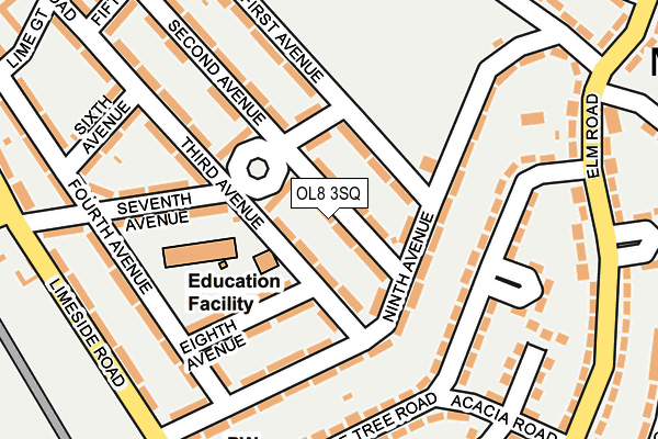 OL8 3SQ map - OS OpenMap – Local (Ordnance Survey)