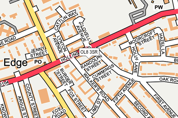 OL8 3SR map - OS OpenMap – Local (Ordnance Survey)