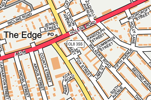 OL8 3SS map - OS OpenMap – Local (Ordnance Survey)