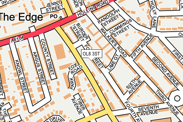 OL8 3ST map - OS OpenMap – Local (Ordnance Survey)