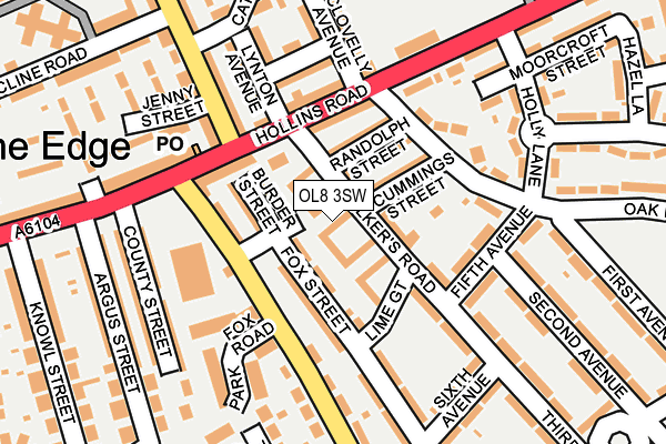 OL8 3SW map - OS OpenMap – Local (Ordnance Survey)