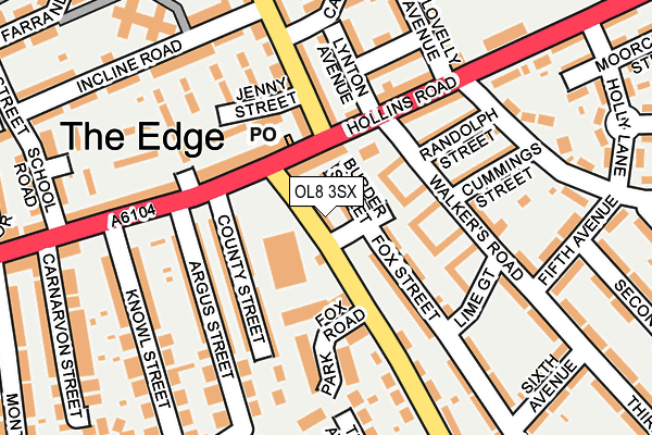 OL8 3SX map - OS OpenMap – Local (Ordnance Survey)