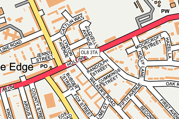 OL8 3TA map - OS OpenMap – Local (Ordnance Survey)