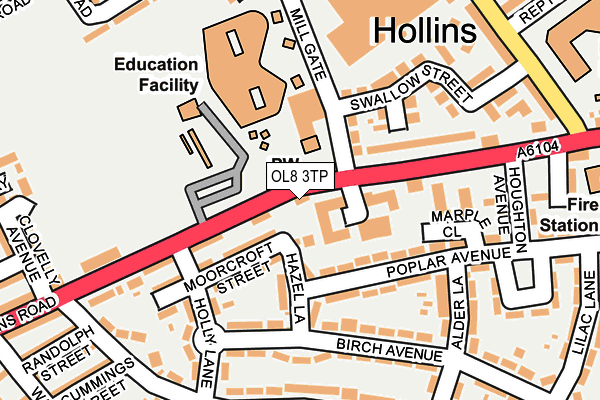 OL8 3TP map - OS OpenMap – Local (Ordnance Survey)