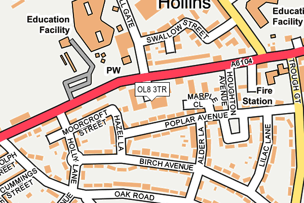 OL8 3TR map - OS OpenMap – Local (Ordnance Survey)