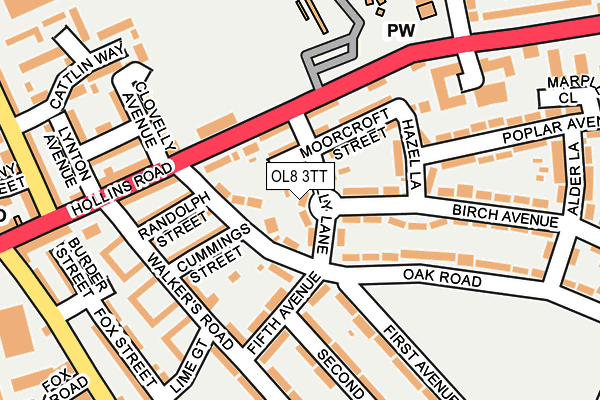 OL8 3TT map - OS OpenMap – Local (Ordnance Survey)