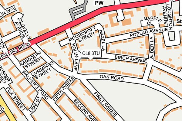 OL8 3TU map - OS OpenMap – Local (Ordnance Survey)