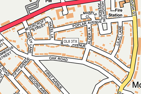 OL8 3TX map - OS OpenMap – Local (Ordnance Survey)