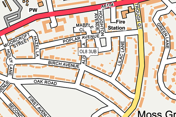 OL8 3UB map - OS OpenMap – Local (Ordnance Survey)