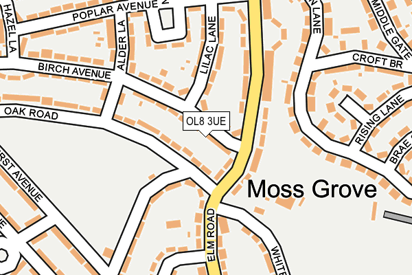 OL8 3UE map - OS OpenMap – Local (Ordnance Survey)