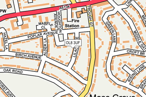 OL8 3UF map - OS OpenMap – Local (Ordnance Survey)