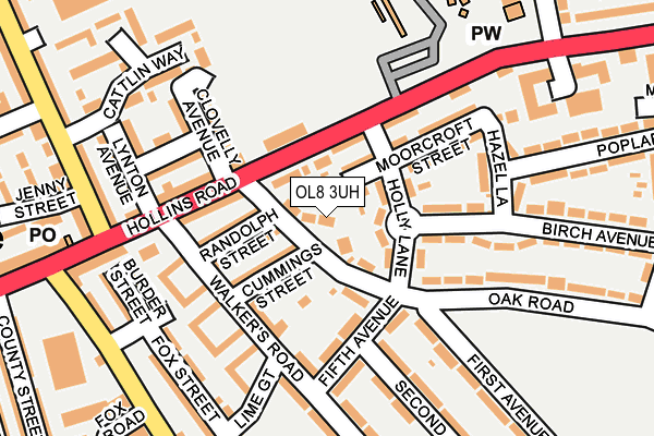 OL8 3UH map - OS OpenMap – Local (Ordnance Survey)