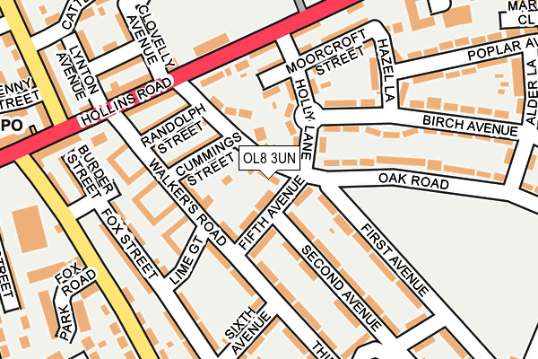 OL8 3UN map - OS OpenMap – Local (Ordnance Survey)