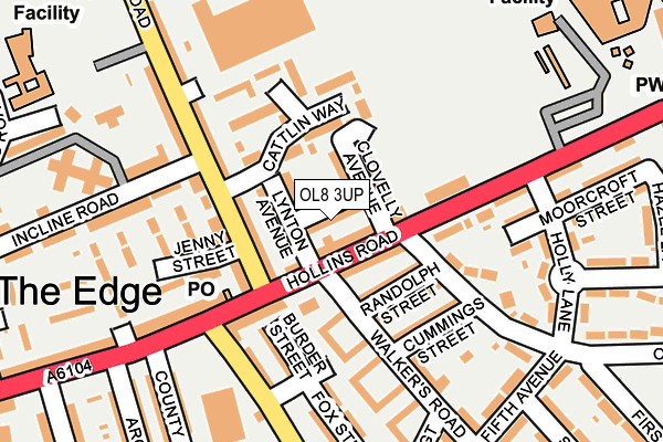 OL8 3UP map - OS OpenMap – Local (Ordnance Survey)