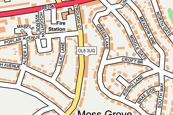 OL8 3UQ map - OS OpenMap – Local (Ordnance Survey)