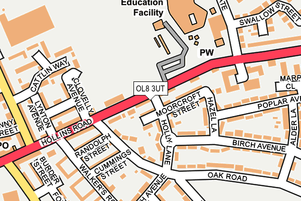 OL8 3UT map - OS OpenMap – Local (Ordnance Survey)