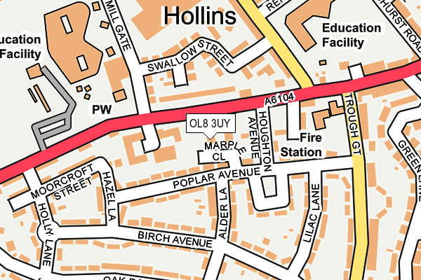 OL8 3UY map - OS OpenMap – Local (Ordnance Survey)