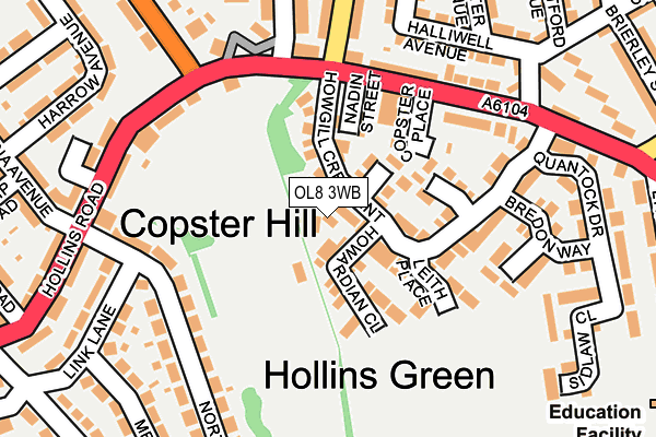 OL8 3WB map - OS OpenMap – Local (Ordnance Survey)