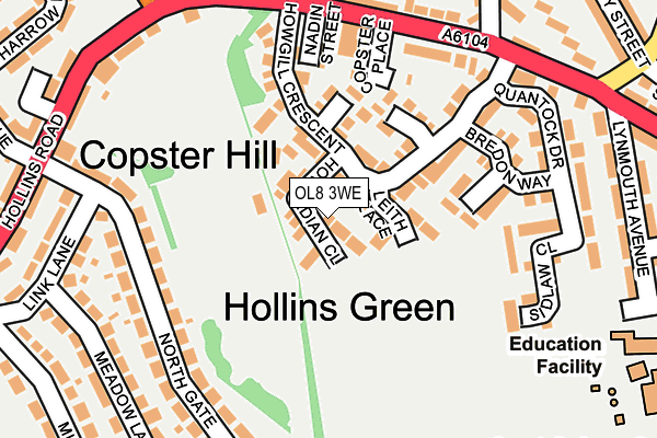 OL8 3WE map - OS OpenMap – Local (Ordnance Survey)