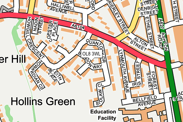 OL8 3WL map - OS OpenMap – Local (Ordnance Survey)