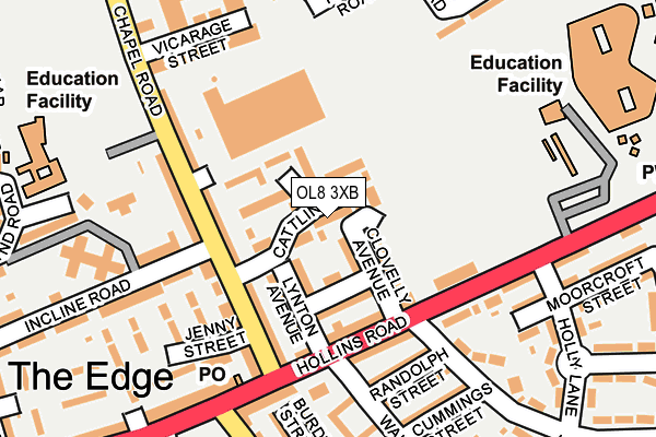 OL8 3XB map - OS OpenMap – Local (Ordnance Survey)