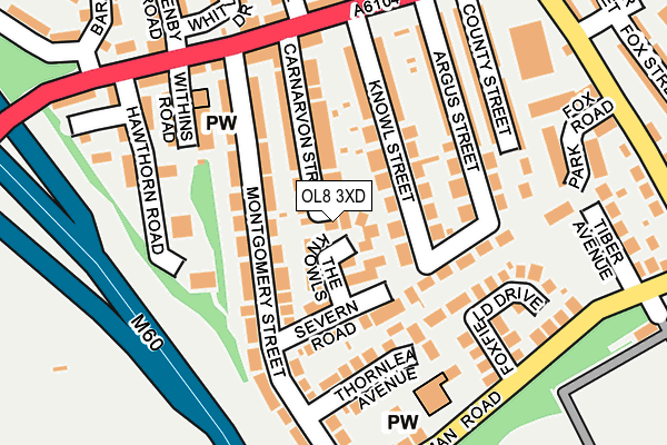 OL8 3XD map - OS OpenMap – Local (Ordnance Survey)