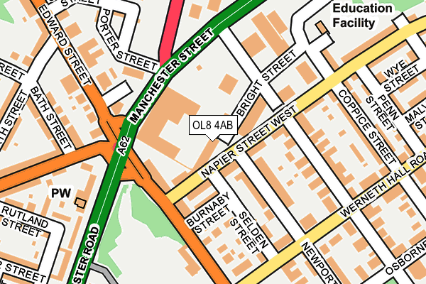 OL8 4AB map - OS OpenMap – Local (Ordnance Survey)