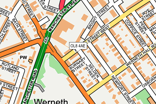 OL8 4AE map - OS OpenMap – Local (Ordnance Survey)