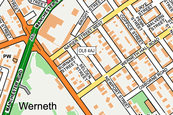 OL8 4AJ map - OS OpenMap – Local (Ordnance Survey)