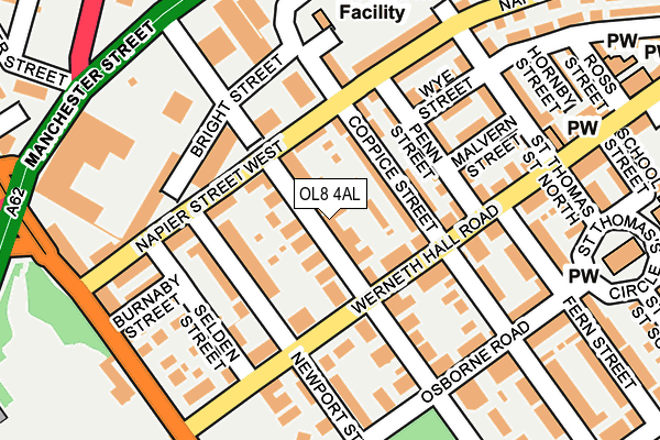 OL8 4AL map - OS OpenMap – Local (Ordnance Survey)