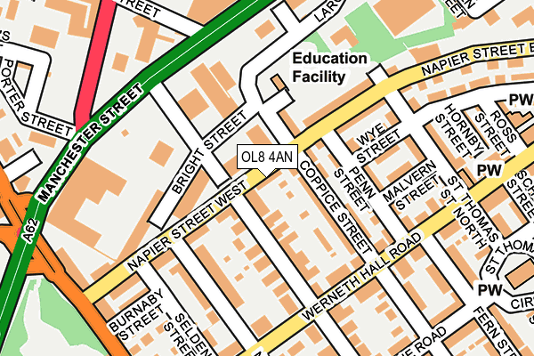 OL8 4AN map - OS OpenMap – Local (Ordnance Survey)