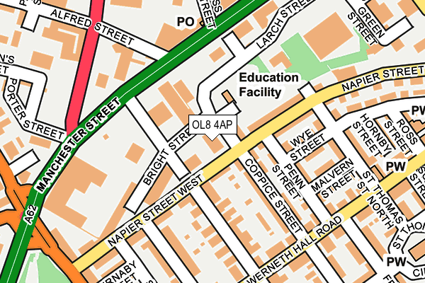 OL8 4AP map - OS OpenMap – Local (Ordnance Survey)