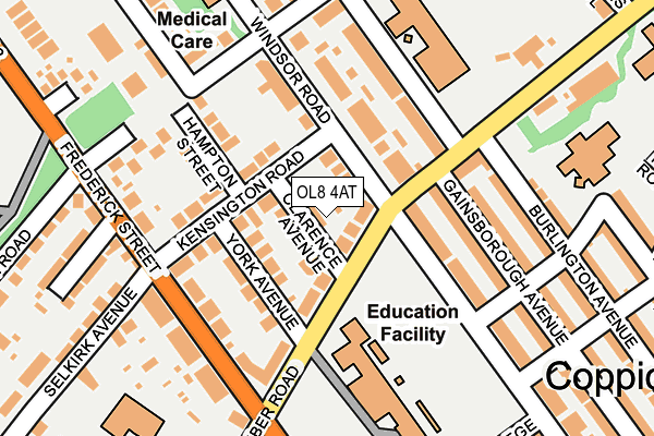 OL8 4AT map - OS OpenMap – Local (Ordnance Survey)